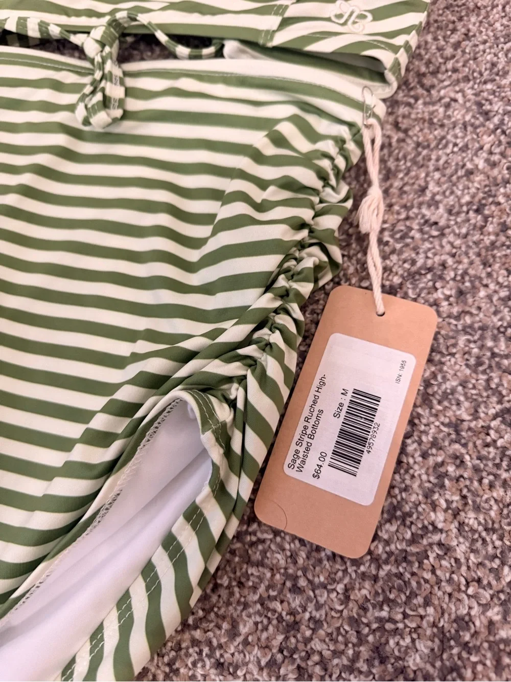 Albion Swim 2 Piece Set Sage Stripe (size medium and large)